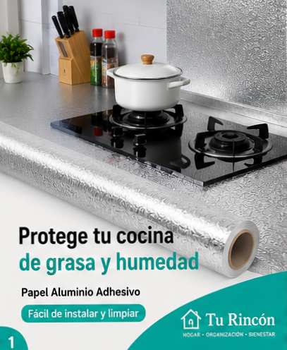 Papel Aluminio Adhesivo | Protege tu Cocina en Minutos✨