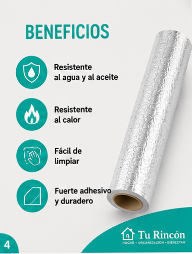 Papel Aluminio Adhesivo | Protege tu Cocina en Minutos✨